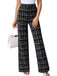 Black 1930s Plaid High Waisted Wide-Leg Pants - vintage fashion, retro style, classic black