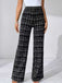 Black 1930s Plaid High Waisted Wide-Leg Pants - vintage fashion, retro style, classic black