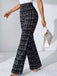 Black 1930s Plaid High Waisted Wide-Leg Pants - vintage fashion, retro style, classic black