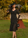 Black 1930s Polka Dot Mermaid Dress: where 1930s romance meets her modern spirit