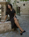 Black 1930s Polka Dot Mermaid Dress: where 1930s romance meets her modern spirit