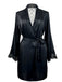 Black 1930s Polka Dots Lace Satin Robes - vintage fashion, retro style, classic black