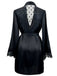 Black 1930s Polka Dots Lace Satin Robes - vintage fashion, retro style, classic black