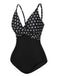 Black 1930s Polka Dots One-Piece Swimsuit: 1930s Riviera elegance, reimagined for her