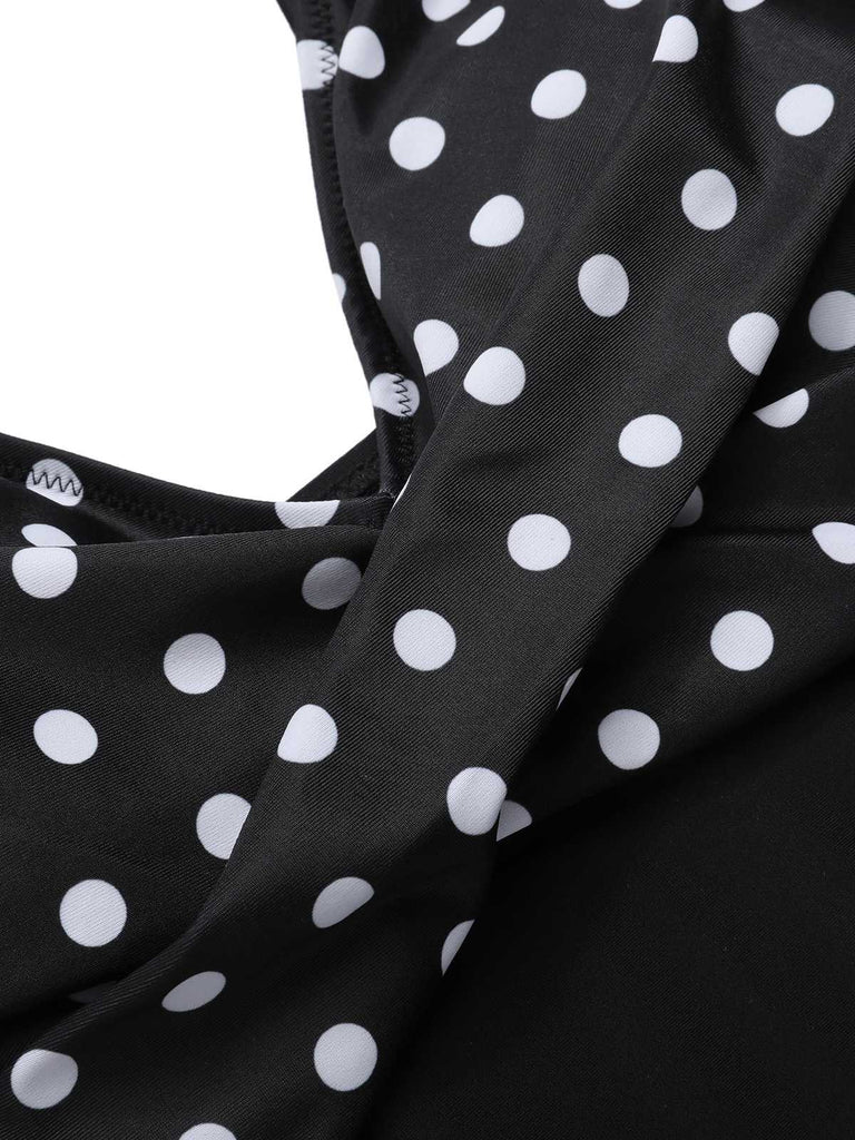 Black 1930s Polka Dots One-Piece Swimsuit — because 1930s glamour never goes out of style