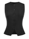 Black 1930s Sleeveless Solid Vest - vintage fashion, retro style, classic black