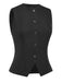 Black 1930s Sleeveless Solid Vest - vintage fashion, retro style, classic black