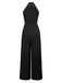 Black 1930s Solid Halter Sleeveless Jumpsuit: timeless 1930s elegance she makes her own