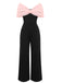 Black 1930s Solid Mesh Bow Jumpsuit, vintage romper, retro jumpsuit - perfect for women who love vintage and retro fashion