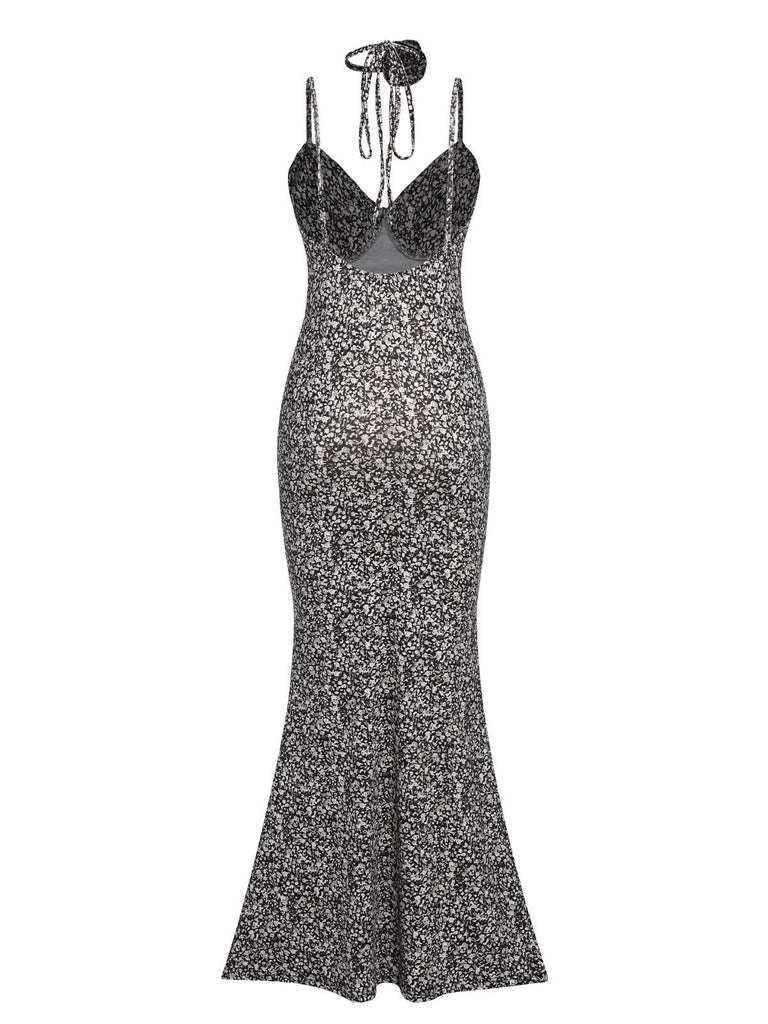 Black 1930s Spaghetti Straps Mermaid Dress, vintage dress, retro fashion - perfect for women who love vintage and retro fashion