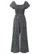 She finds her 1930s story in this Black 1930s Square Neck Floral Jumpsuit