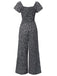 Black 1930s Square Neck Floral Jumpsuit: timeless 1930s elegance she makes her own