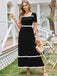 She slips into this Black 1930s Square Neck Lace-Up Puff Sleeve Dress and suddenly it's a 1930s daydream