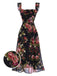 She slips into this Black 1930s Square Neck Ruffled Floral Dress and suddenly it's a 1930s daydream