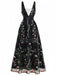 Black 1930s V Neck Vintage Dress 2