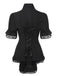 Black 1930s V-Neck Lace Victorian Blouse, vintage top, retro blouse - perfect for women who love vintage and retro fashion