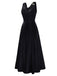 Black 1930s Velvet Cowl Neck Feather Brooch Dress - vintage dress, retro fashion, classic black