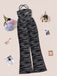 Black 1930s Zebra Print Halter Backless Jumpsuit - vintage jumpsuit, retro fashion, classic black