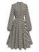 Black 1940s Balloon Sleeve Pleated Chevron Dress, vintage dress, retro fashion - perfect for women who love vintage and retro fashion