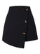 Black 1940s Button Irregular Hem Skirt, vintage skirt, retro style - perfect for women who love vintage and retro fashion