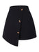 Black 1940s Button Irregular Hem Skirt, vintage skirt, retro style - perfect for women who love vintage and retro fashion