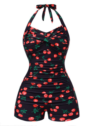 1940s Cherry Halter OnePiece Swimsuit | 1940s | vintage swimsuit, retro beachwear