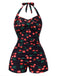 1940s Cherry Halter OnePiece Swimsuit | 1940s | vintage swimsuit, retro beachwear