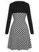 Black 1940s Contrast Plaid Patchwork Dress, vintage dress, retro fashion - perfect for women who love vintage and retro fashion