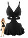 Black 1940s One Piece Swimsuit