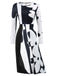 She slips into this Black 1940s Extra Skirt Floral Stripe Dress and suddenly it's a 1940s daydream