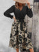 Black 1940s Floral Silhouette Long Sleeved Dress — the kind of 1940s dress that makes strangers smile