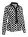 This Black 1940s Geometric Patchwork Ribbon Blouse brings 1940s soul to her everyday
