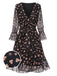 She slips into this Black 1940s Heart Sheer Sleeves Wrap Dress and suddenly it's a 1940s daydream