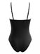 Black 1940s Lace Trim Tie Front One-Piece Swimsuit