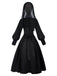 Black 1940s Nun-Style Cross Necklace Dress - vintage dress, retro fashion, classic black