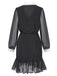 Black 1940s Polka Dot Contrast Collar Dress, vintage dress, retro fashion - perfect for women who love vintage and retro fashion