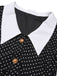 Black 1940s Polka Dot Contrast Collar Dress, vintage dress, retro fashion - perfect for women who love vintage and retro fashion