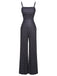 Black 1940s Polka Dots Back Strap Jumpsuit, vintage romper, retro jumpsuit - perfect for women who love vintage and retro fashion