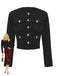 Black 1940s Solid Faux-Wool Short Jacket - vintage fashion, retro style, classic black