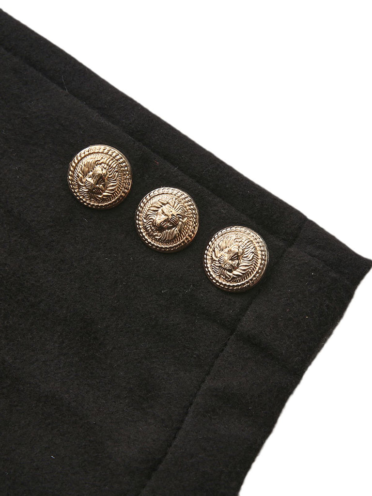 Black 1940s Solid Faux-Wool Short Jacket - vintage fashion, retro style, classic black