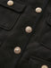 Black 1940s Solid Faux-Wool Short Jacket - vintage fashion, retro style, classic black