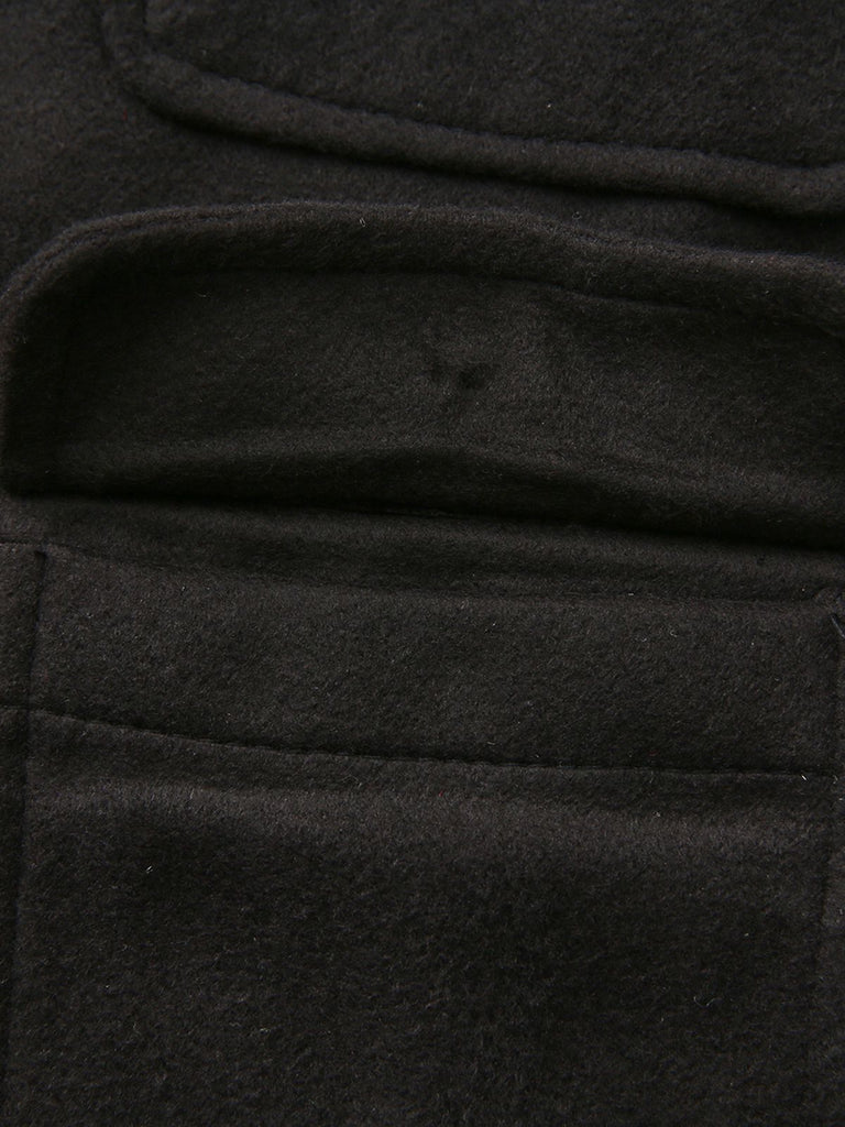 Black 1940s Solid Faux-Wool Short Jacket - vintage fashion, retro style, classic black