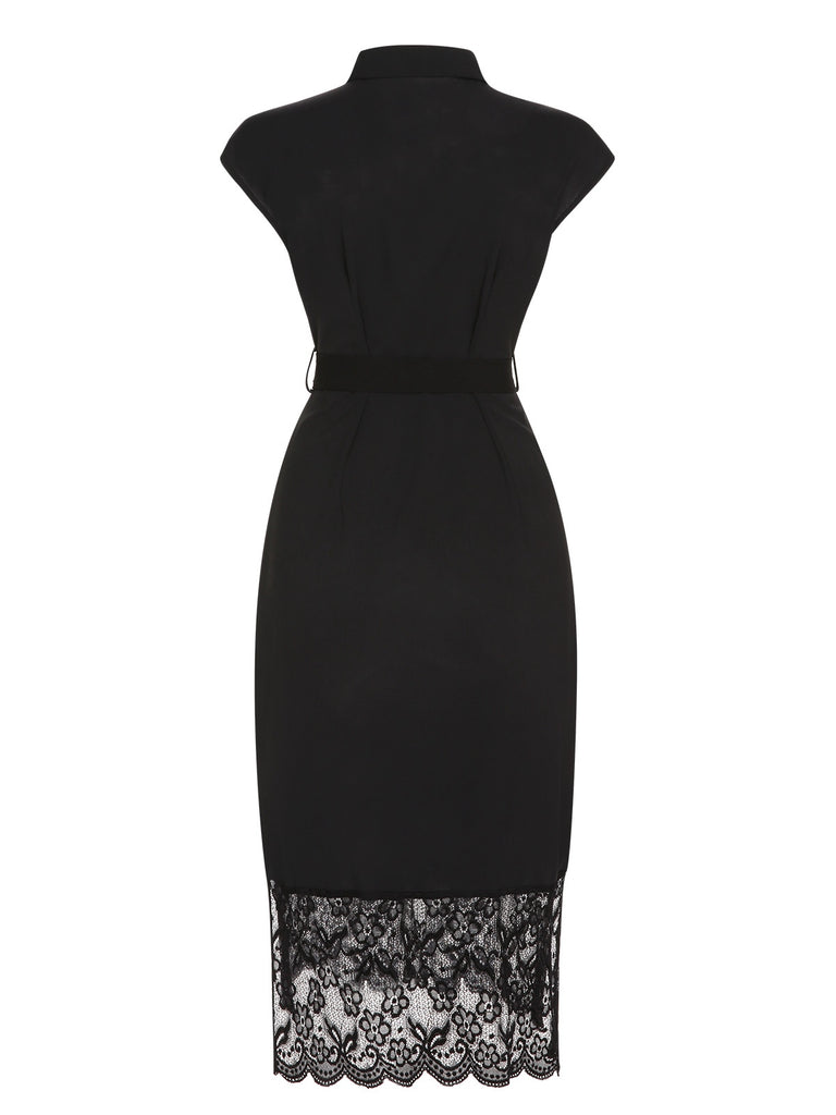 black dress lace collar Victorian Lace Dress