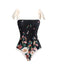 Black 1940s Strap Bow Floral Swimsuit & Cove-Up: 1940s Riviera elegance, reimagined for her