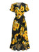 Elegant Black 1940s Vintage Ruffle Dress