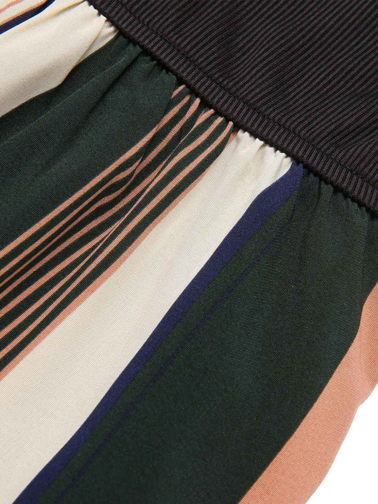 Black 1940s Waist Tie Stripe Straps Dress, vintage dress, retro fashion - perfect for women who love vintage and retro fashion