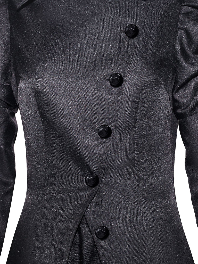 Black 1940s Wicked-Inspired Elphaba Witch Costume With Hat: 1940s detail work for the woman who notices