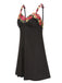 Black 1950s 3D  Floral Suspender Sleepwear, vintage fashion, retro style - perfect for women who love vintage and retro fashion