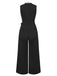 Black 1950s 3D-Floral Sleeveless Tie-Up Jumpsuit - vintage jumpsuit, retro fashion, classic black