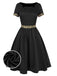She slips into this Black 1950s Boat Neck Leopard Patchwork Dress and suddenly it's a 1950s daydream